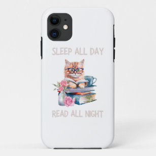Funny Sleep all day read all night Case-Mate iPhone Case