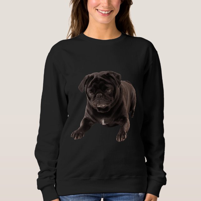 Funny Sleeping Black Pug Classic T-Shirt 530 Sweatshirt (Front)