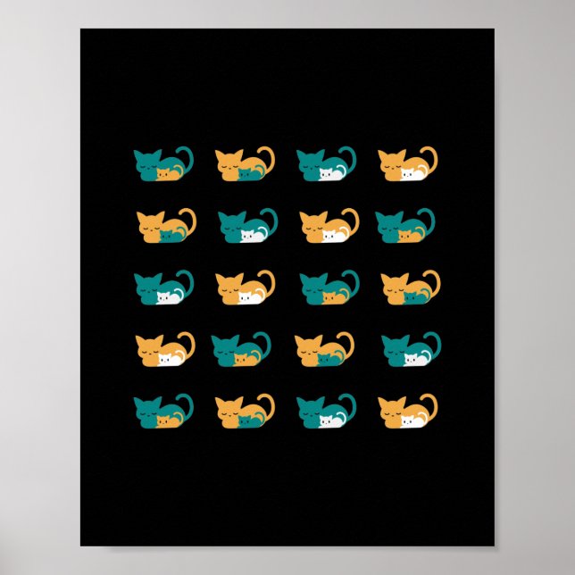 Funny Sleeping Cat Art III Poster (Front)