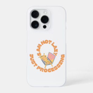 Funny Sleeping Cat on Laptop iPhone 16 Pro Case