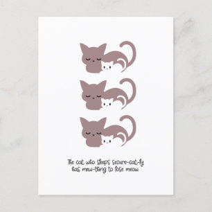 Funny Sleeping Cat Pun and Art I Postcard