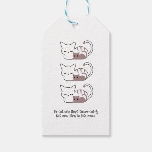 Funny Sleeping Cat Pun and Art II Gift Tags