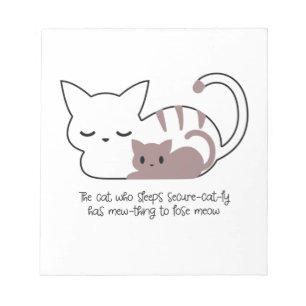 Funny Sleeping Cat Pun and Art II Notepad