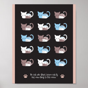 Funny sleeping cat quotes II Poster
