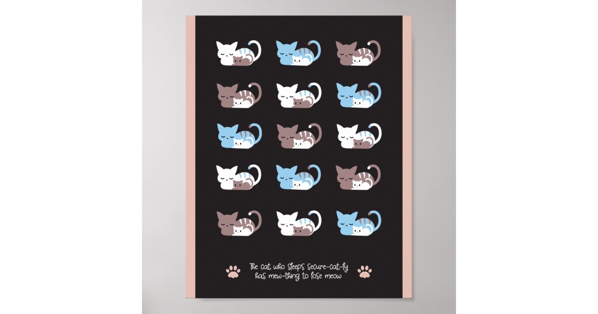 Funny sleeping cat quotes II Poster Zazzle