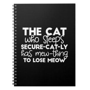 funny sleeping cat quotes notebook