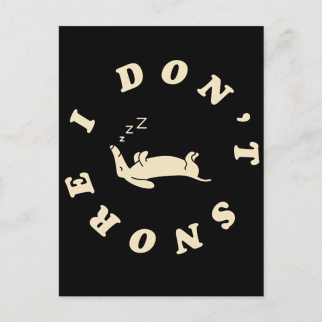 Funny Sleeping Dog Postcard (Front)
