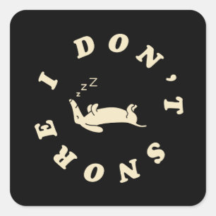 Funny Sleeping Dog Square Sticker