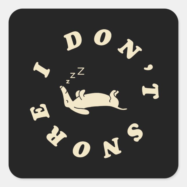 Funny Sleeping Dog Square Sticker (Front)