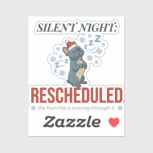 Funny Sleeping Frenchie Christmas Sticker Art