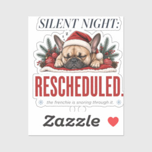 Funny Sleeping Frenchie Christmas Sticker Art