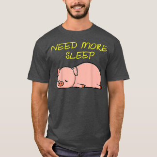 Funny Sleeping Pig Pajama  T-Shirt