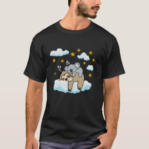 Funny Sleeping Sloth With Baby Koala Mama Bear Nap T-Shirt