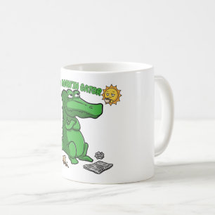 Funny Sleepy Alligator Coffee Cartoon Mug
