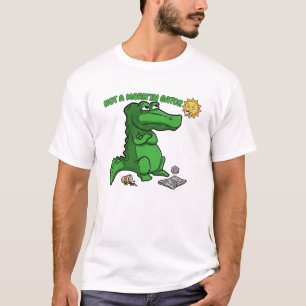 Funny Sleepy Alligator Coffee Cartoon T-Shirt