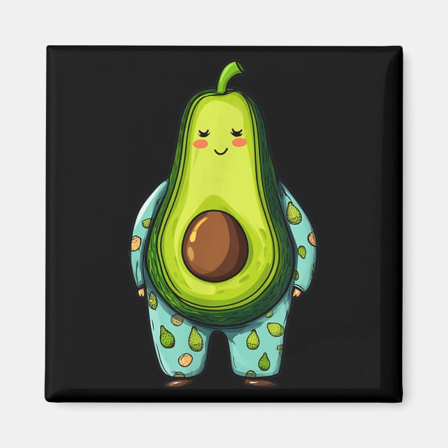 Funny Sleepy Avocado In Pajama Costume For Boys An Magnet (Front)