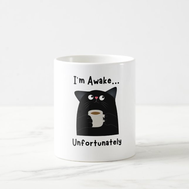 Funny Sleepy Cat  Coffee Mug (Center)