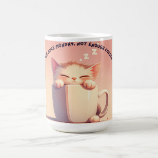 Funny Sleepy Cat Coffee Mug – Monday Mood