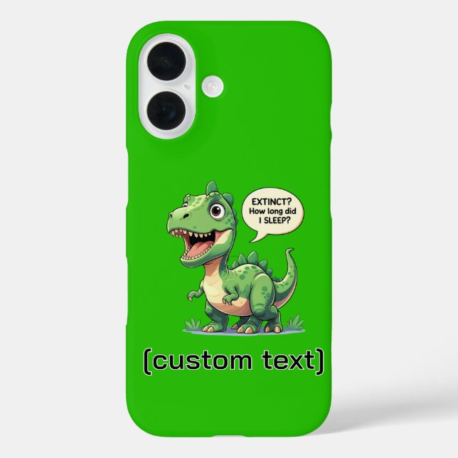 Funny Sleepy Dinosaur Custom Text  Case-Mate iPhone Case (Back)