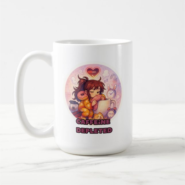funny sleepy girl coffee mug (Left)