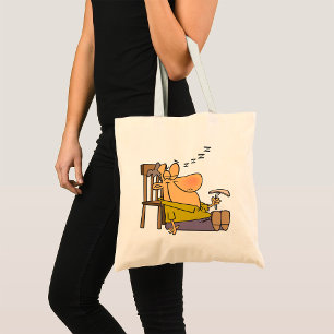 Funny Sleepy Man Napping with Sandwich  Tote Bag