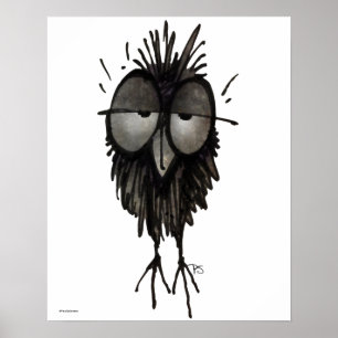 Funny Sleepy Owl Poster