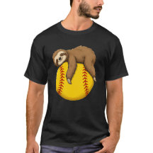 Funny Sleepy Sloth Hugging Softball Cute Sports Lo