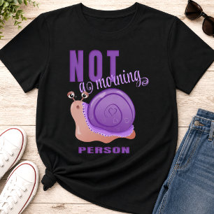 Funny Sleepy Snail With Purple Heart Shell T-Shirt