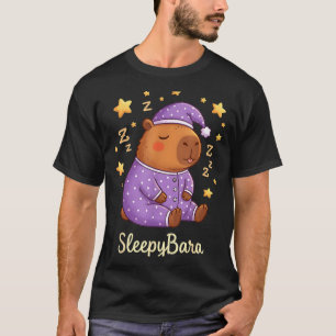 Funny sleepybara capybara bedtime zzz night cute T-Shirt