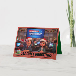 Funny slogan Christmas cards with a Greta theme.