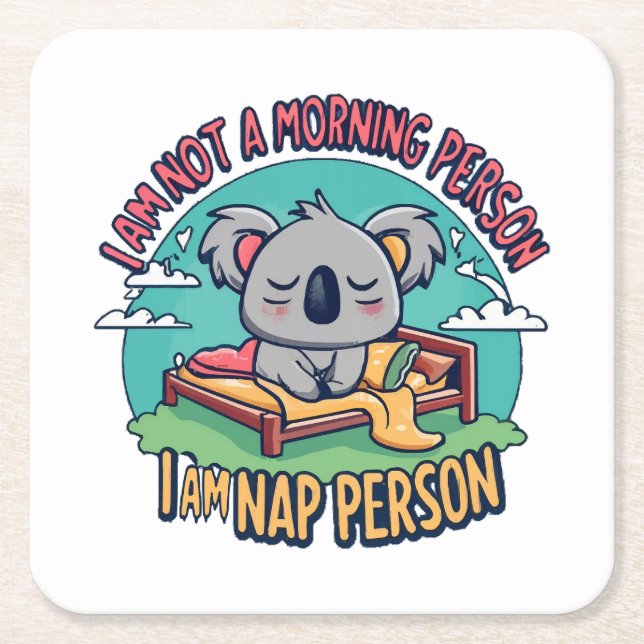 funny slogan square paper coaster (Front)