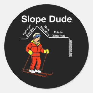 Funny Slope Dude Algebra Geometry Middle School Classic Round Sticker