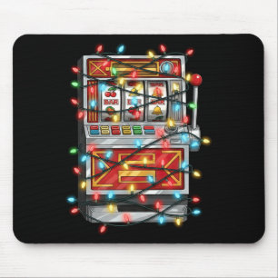 Funny Slot Machine Christmas Graphics Lights Lover Mouse Pad
