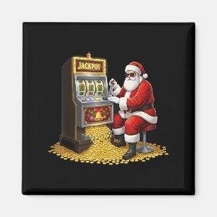 Funny Slot Machine Santa Christmas Graphic Casino Magnet