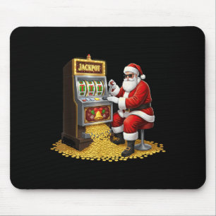Funny Slot Machine Santa Christmas Graphic Casino  Mouse Pad