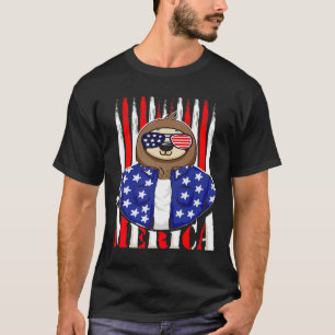 Funny Sloth 4th July Merica Fourth Of Patriotic T-Shirt