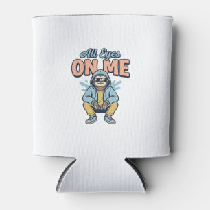 Funny Sloth All Eyes On Me Vintage Vector Design_1 Can Cooler