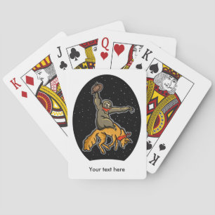 Funny Sloth and fox Playing Cards