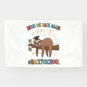 Funny Sloth Back to School Banner
