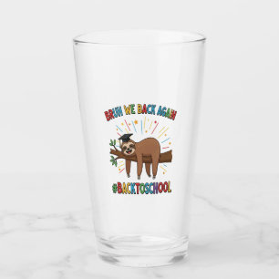 Funny Sloth Back to School Glass