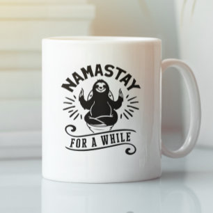 Funny Sloth Bathroom Humor Namastay Coffee Mug