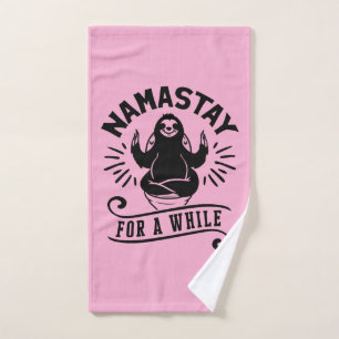 Funny Sloth Bathroom Humor Namastay Hand Towel