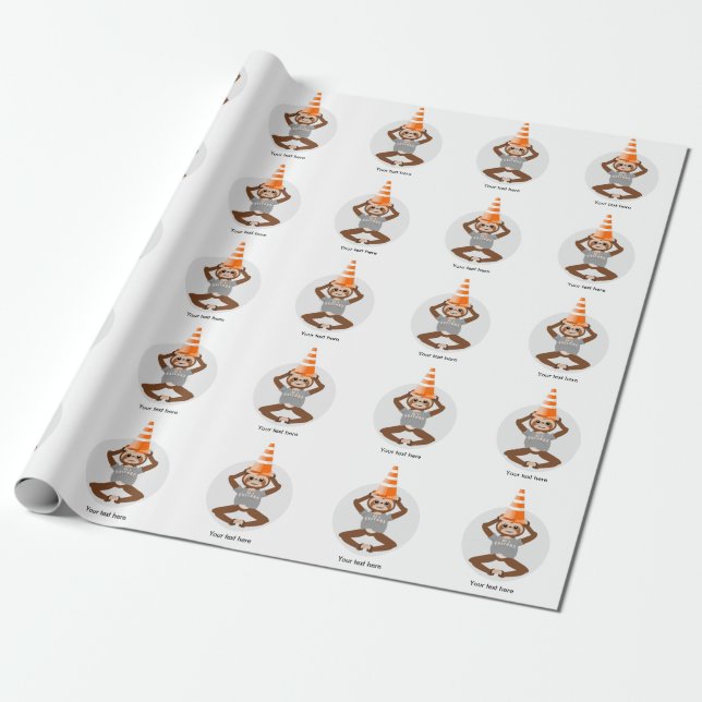 Funny Sloth Be A Unicorn Wrapping Paper (Unrolled)