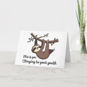 Funny sloth birthday card birthday card for kids