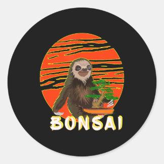 Funny Sloth Bonsai Tree Gift Yoga Masters Classic Round Sticker