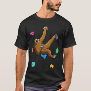 Funny Sloth Bouldering Design Men Women Kids Rock T-Shirt