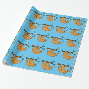Funny Sloth Cartoon Wrapping Paper