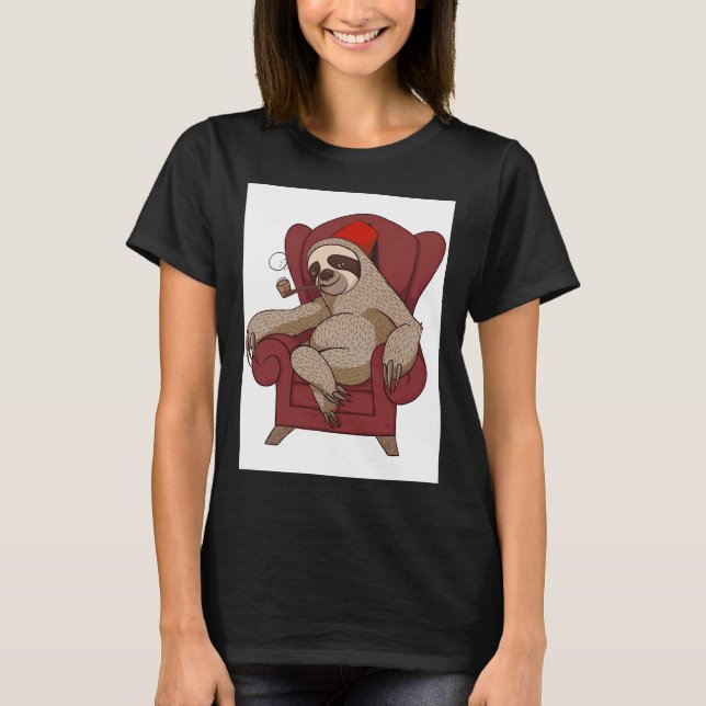 Funny Sloth Chair T-Shirt (Front)