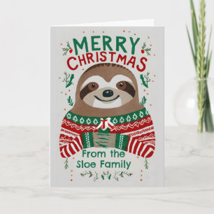 Funny Sloth Christmas  Card