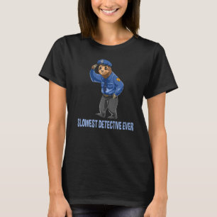 Funny Sloth Detective - Policemen Policewomen Prem T-Shirt